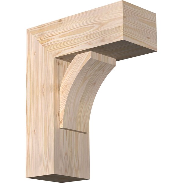 Ekena Millwork Thorton Block Smooth Bracket w/ Offset Brace, Douglas Fir, 7 1/2"W x 18"D x 22"H BKT0806X18X22THR05SDF - main